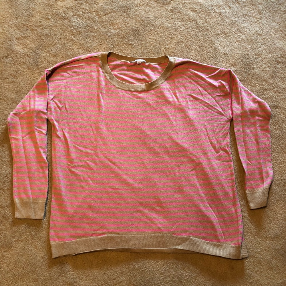 GAP stripped sweater pink/gray Large